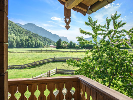 Ausblick Balkon Ferienwohnung Schafferbauer Bad reichenhall